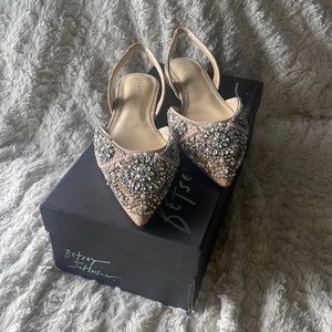 Gold Betsey Johnson Slingback Flats Size 7.5